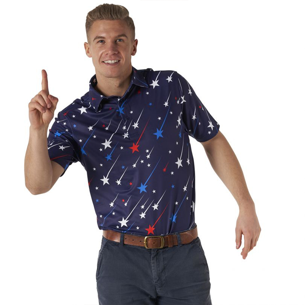 Custom Logo Embroidered 4 Way Stretch Golf Shirts Men 94 Nylon 6 Spandex Polo Shirt