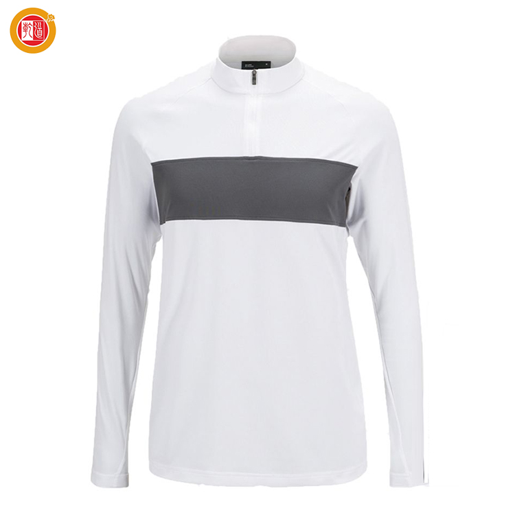 Autumn Men's All-Over Print Spandex Polyester Hoodies Custom Quarter Zip Neck Sport Pullovers Stand Collar Golf Wear Sweatshirts
