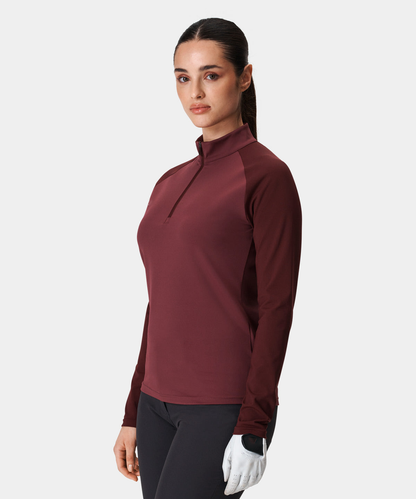 Custom High Quality Ladies Golf Quarter Zip Pullover Long Sleeve Sweatshirt Printed Embroidery Logo Autumn Jersey Stand Collar