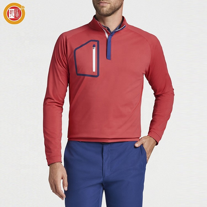 Custom 2025 High Quality Golf Clothing Men With Pocket Half Quarter 1/4 Zip Neck Pullover Sweatshirt
