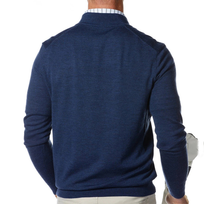 The New Listing Custom High Quality Sport Slim Fit Sweatshirt Men 1/4 Zip Neck Navy Golf Sweatshirt