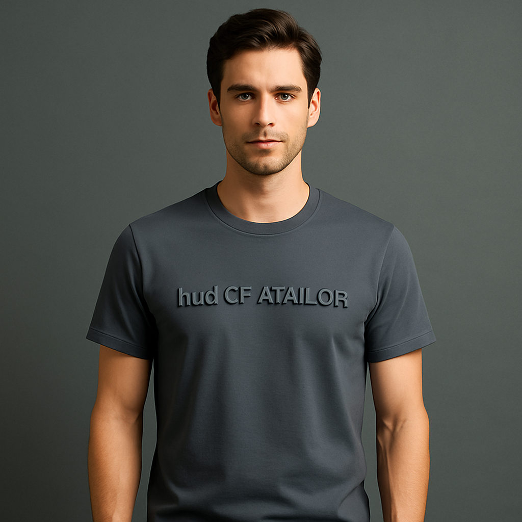 Custom Men Summer Casual Plain Short Sleeved Em Print T-shirt