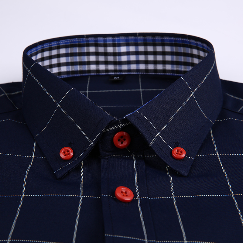 Wholesale Custom Designer 2025 New Men's Business Casual Plaid Shirt Fashion Classic Style Slim Long Sleeve Shirt