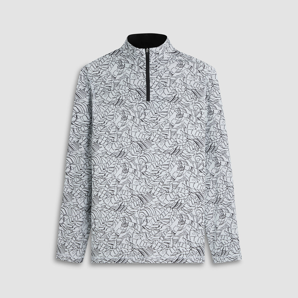 Custom logo Men's 4/1 Half Chest Zip-up Collar Jumper Full Print Golf Jumper Half Zip Sweater Plain