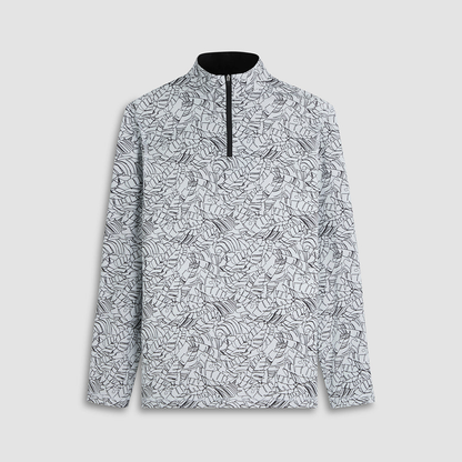 Custom logo Men's 4/1 Half Chest Zip-up Collar Jumper Full Print Golf Jumper Half Zip Sweater Plain