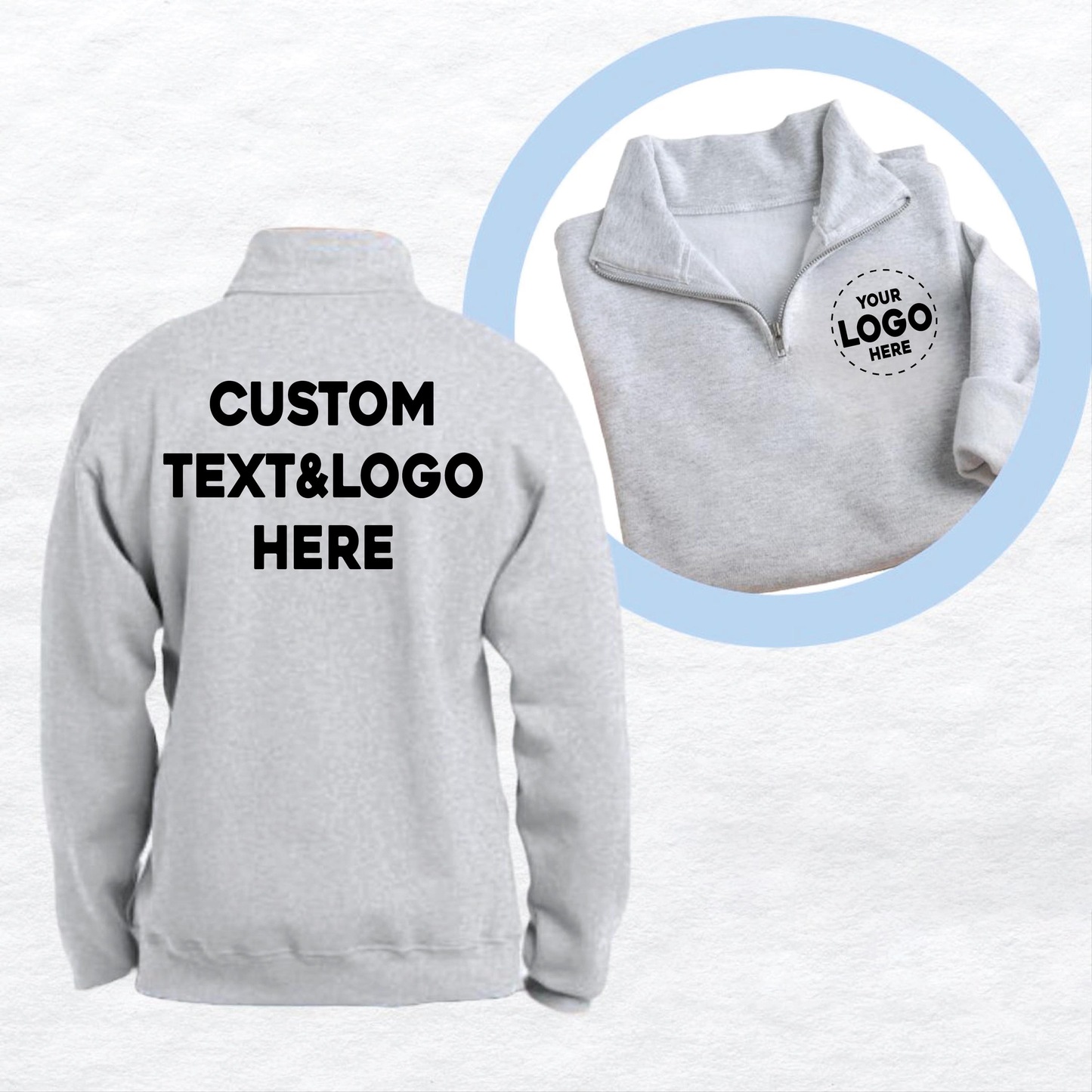 High Quality Custom Men's Half Zip Neck Pullover Sweatshirt Golf Clothing for Winter with Digital Print Quarter Zip Design