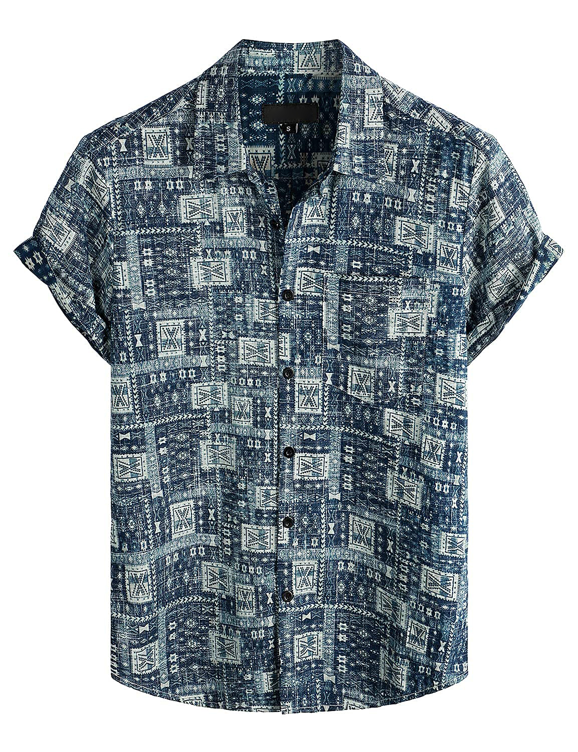 Custom Vacation Cotton Linen Hawaiian T-shirts Casual Loose Beach Hawaiian Shirt Beach Shirts Men