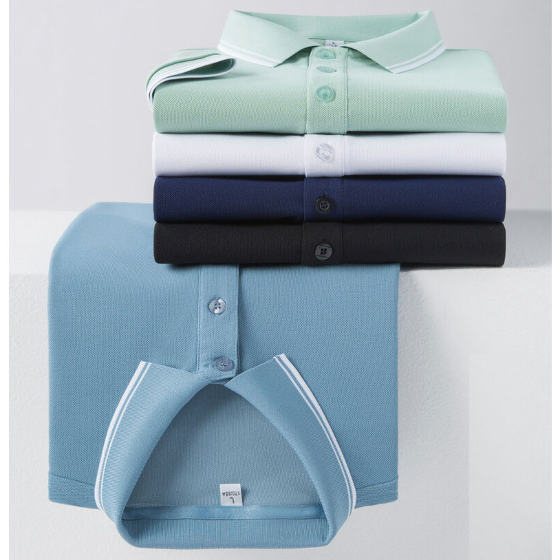 Custom Logo Contrast Color Men Collar Tops Men Short Sleeve Polo Shirts for Men