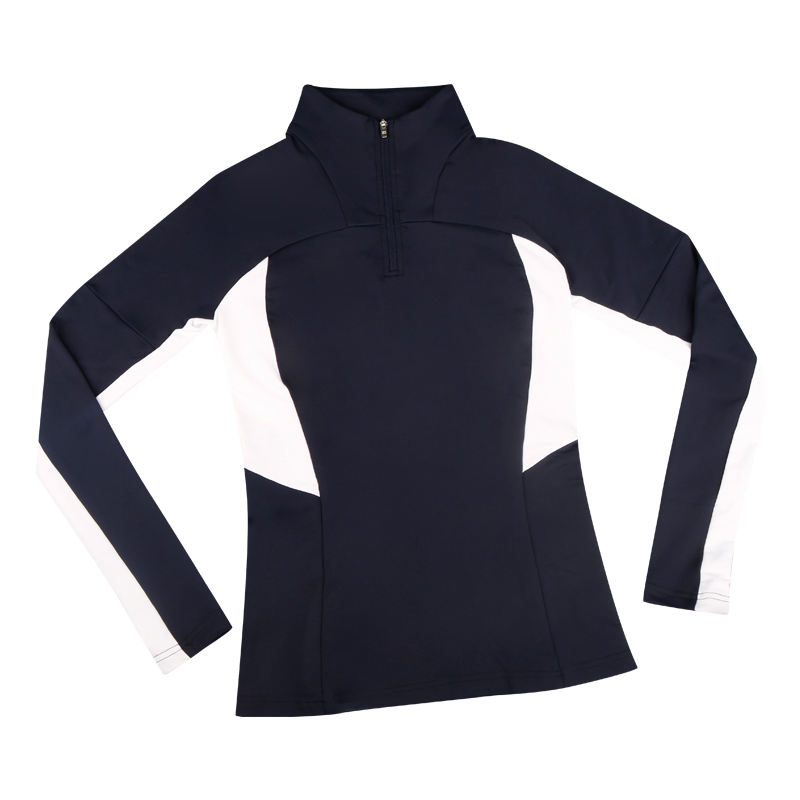 Custom Logo Embroidered Design Women Slim Fit Lady Golf Clothing Manufacturer Stand Collar Quarter Zip Pullover Sweatshirt