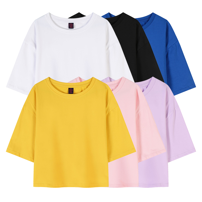 Women's Design 220 Gsm Cotton Oversized T-Shirt Custom Logo Printing Crop Top High Quality XL Size for Summer