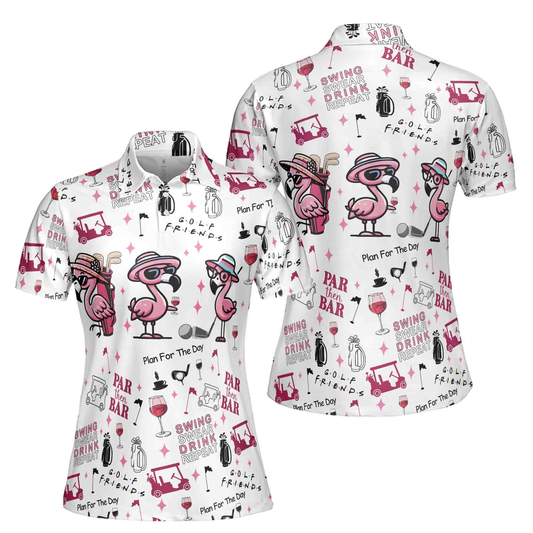 OEM customized logo high-quality quick-drying slim-fit printed rib-knitted golf clothing women's Polo shirts