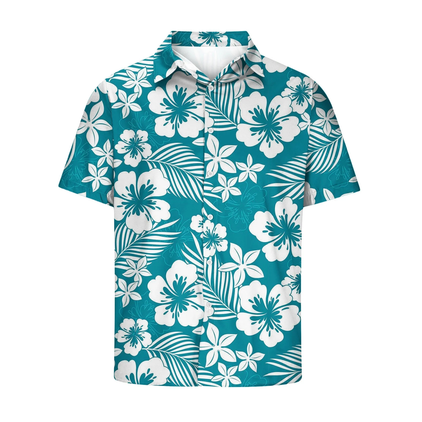 Oem Custom Men's Hawaiian Floral Sublimation Print Button-down Shirt for Men
