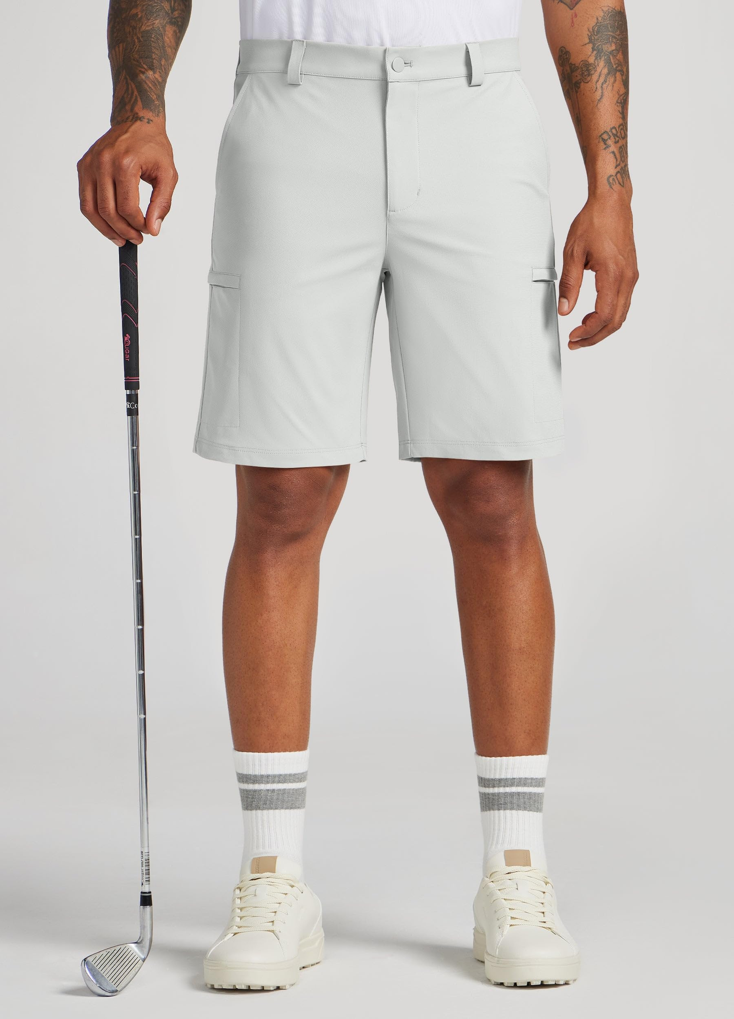 Custom-made logo stretch work shorts, quick-drying, sporty and casual 100% polyester shorts with pockets, men's golf shorts