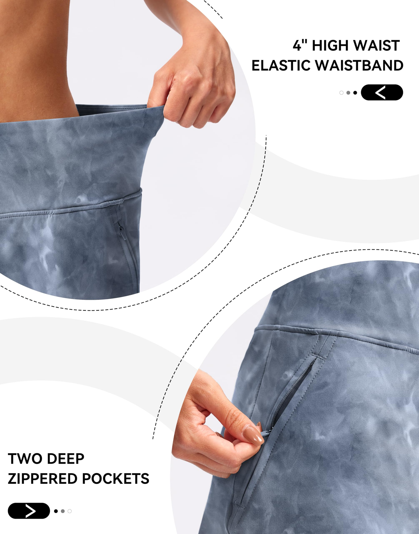 Custom-made four-way stretch high-waisted women's tennis and golf shorts. Casual nylon skirts with zipper pockets, suitable for running and training