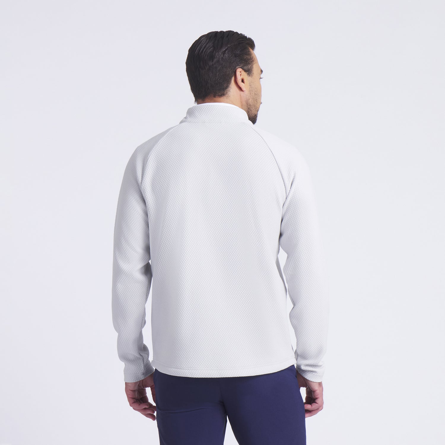 Customized men's luxurious sports slim-fit long-sleeved personalized 1/4 zip gray pullover sports jacket, men's golf sports shirt
