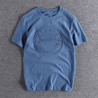 Custom Summer Emed 3D Lettering T-shirt for European American Men's Short Sleeve O-neck 100% Cotton Washed Old Casual Tops