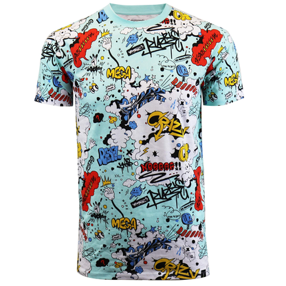 Custom Logo Graphic Print Pattern Full Allover Oversize Street Wear Anime t Shirts for Men