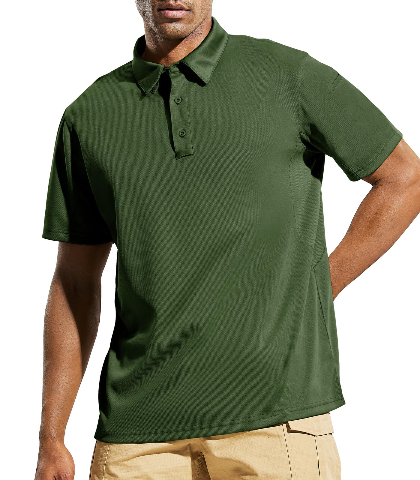 Custom Logo Men's Outdoor Performance Short Sleeve Moisture Wicking Tactical Polo Shirts
