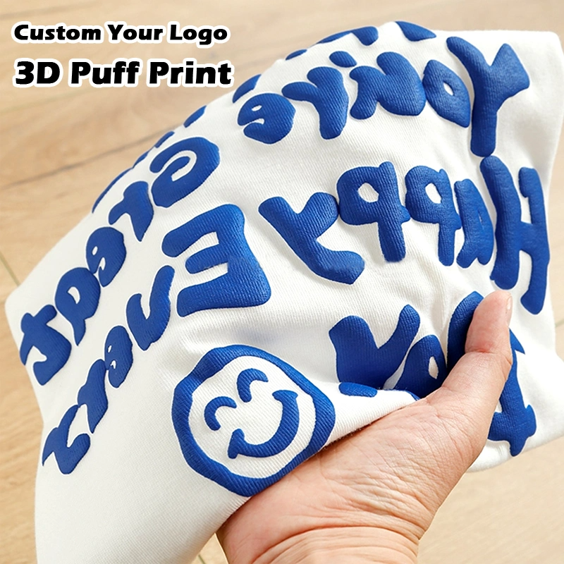 Drop Should Quality Tops 100% Cotton Custom 3d Puff Print Heavy t Shirt Manufacturer Custom Oversized Tee T-shirts