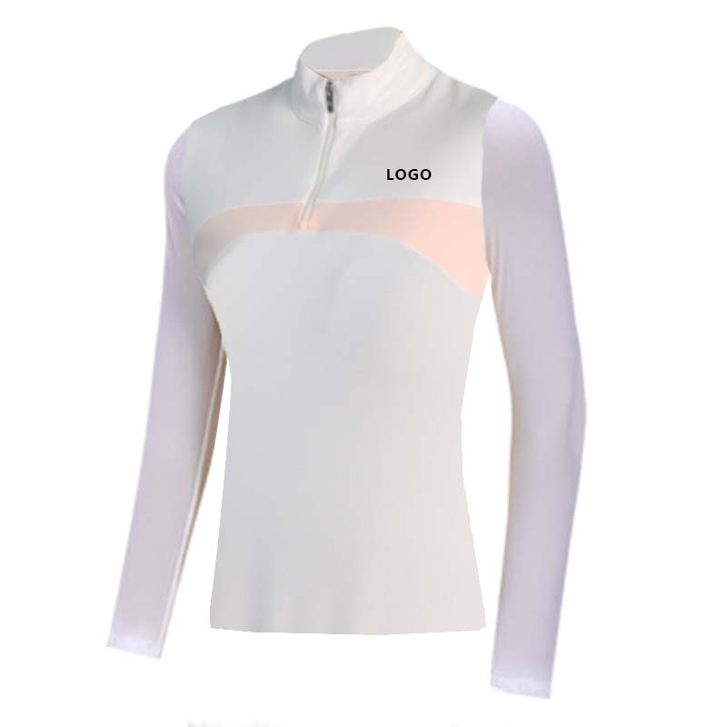 Women's Long Sleeve Golf Pullover Custom Logo Performance Plus Size Knitted Casual Summer Print Polyester Spandex Fabric