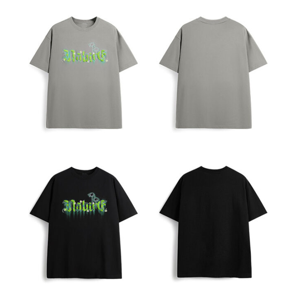Men's Custom Plus Size Drop Shoulder 100% Heavy Cotton Men's Street Color Towel Embroidered T-Shirt