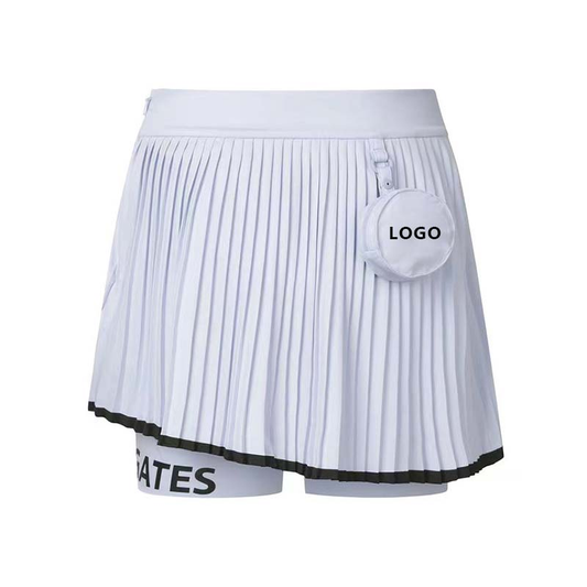 Custom-made 2024 golf short skirts, women's pleated skirts, fashionable printed ribbon skirts for spring and summer, golf clothing