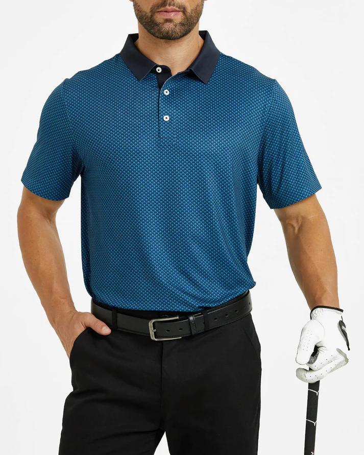 Men's Luxury Golf Polo Shirt - Stylish Dark Blue Lightweight Design