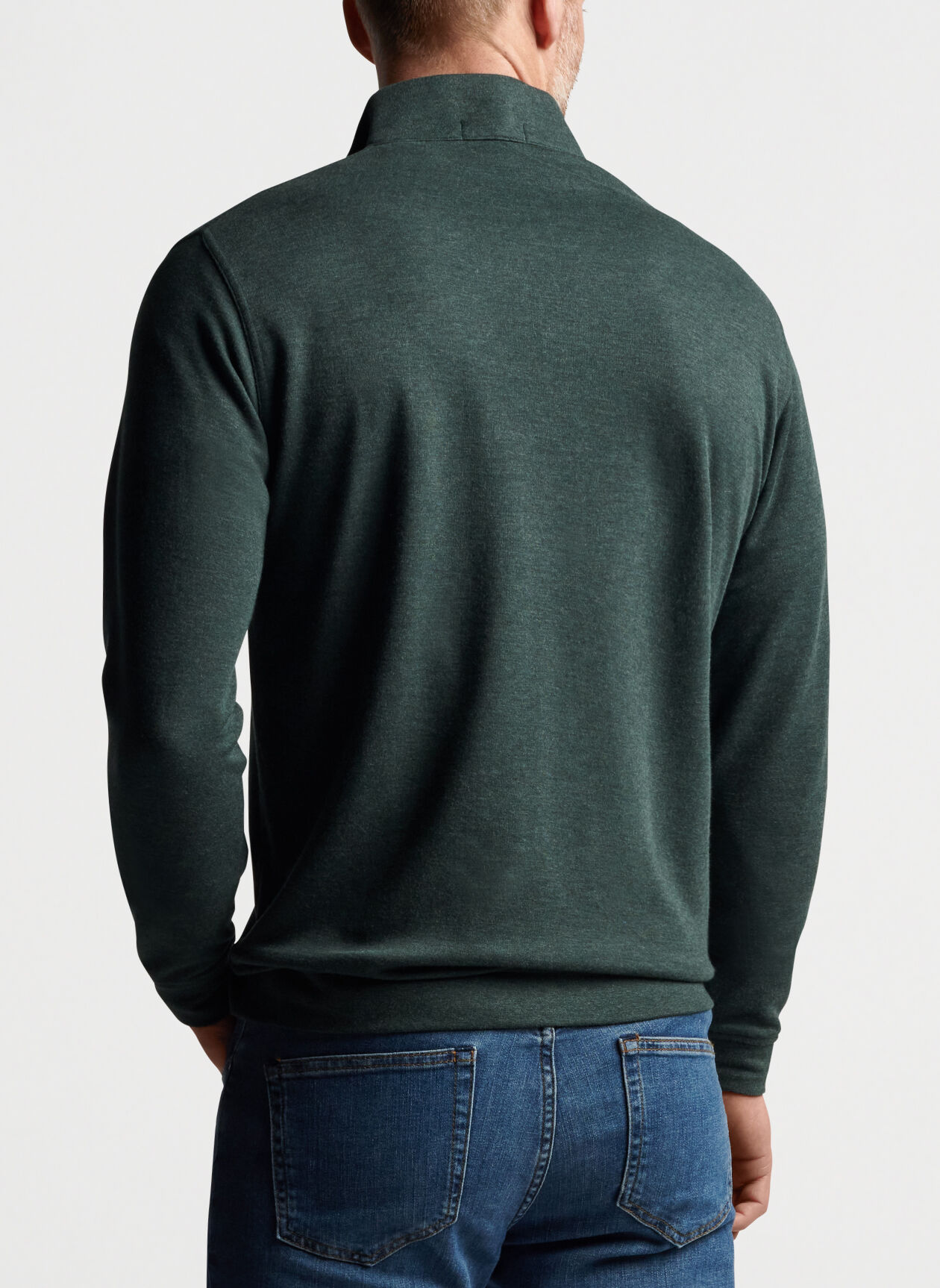 Custom Logo High Quality Luxury Army Green Knit Pullover Golf Sweatshirt Quarter Zip Pullover Men Sweater