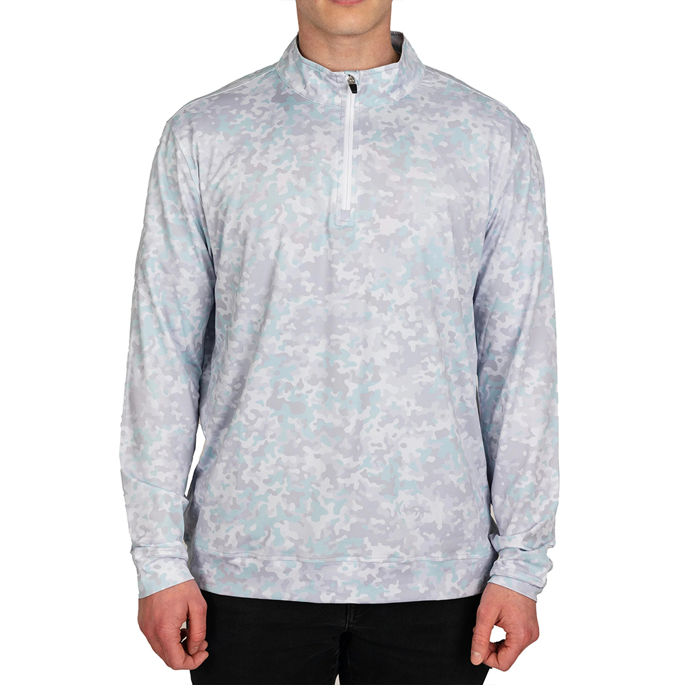 High Quality Men's 1/4 Zip Golf Pullover Custom Logo Long Sleeve Sports Casual Dries Quick Solid Winter Golf Pullover Digital