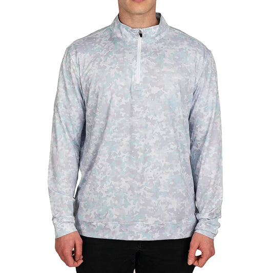 Bulk Custom High Quality Men's 1/4 Zip Golf Pullover Custom Logo Long Sleeve Sports Casual Dries Quick Solid Winter Golf Pullover Digital with Logo Embroidery - Manufacturer Qiandao