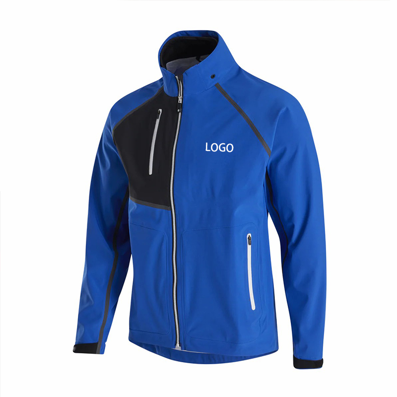 Custom Logo Full Zip Hybrid Sport Training Golf Jacket Coat Lightweight Waterproof Men's Windbreaker with Front Logo Position