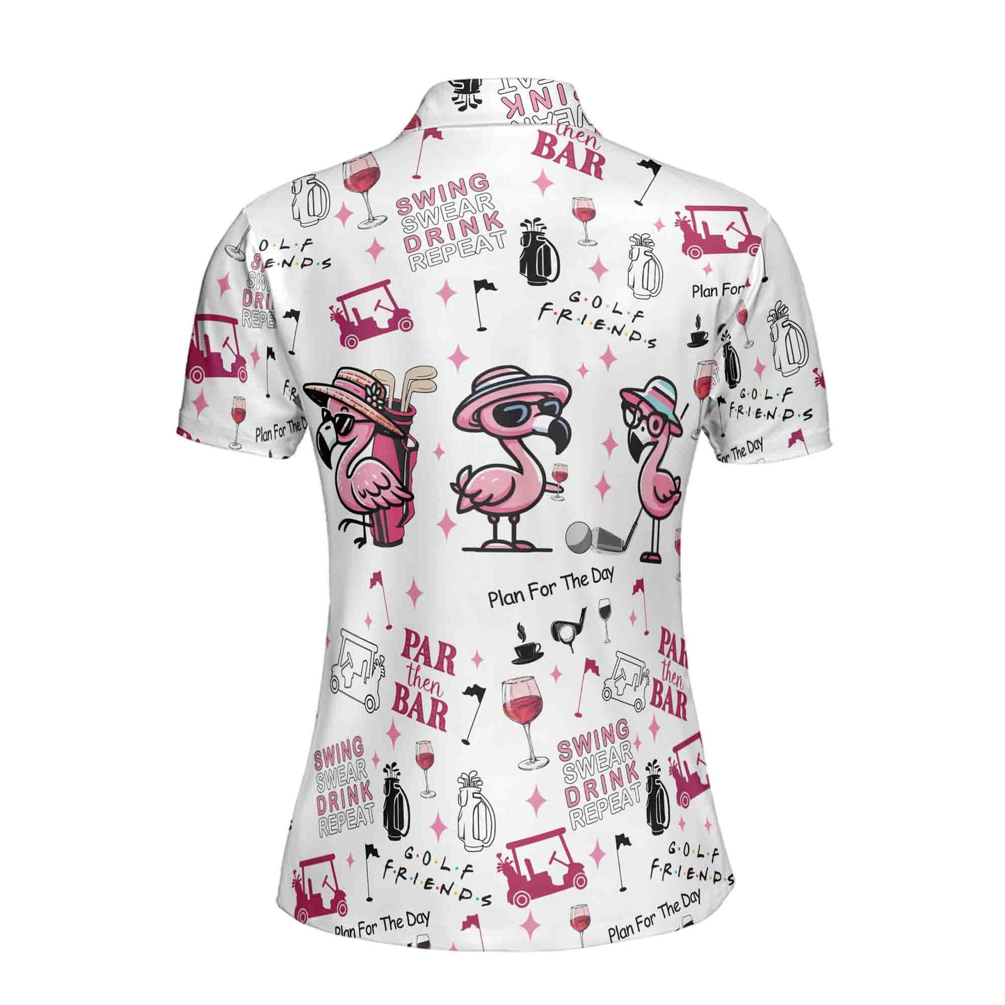OEM customized logo high-quality quick-drying slim-fit printed rib-knitted golf clothing women's Polo shirts