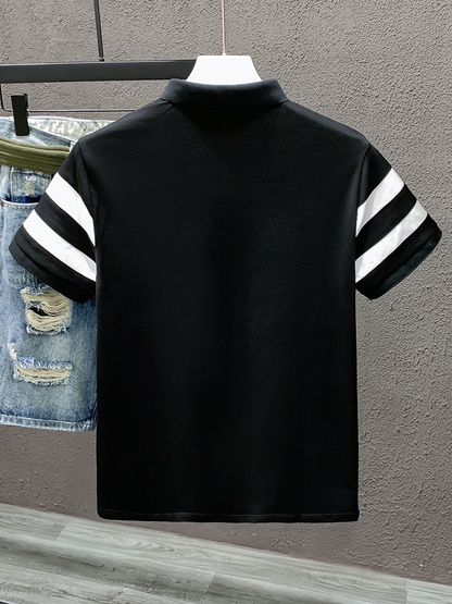 Custom Logo Embroidered Breathable Quick Dry Slim Fit Moisture Wicking Knit Polo Shirt for Men
