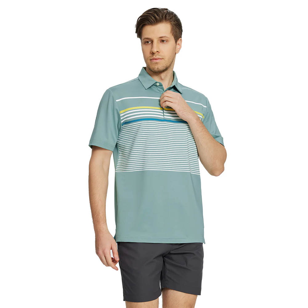 Custom logo Printing Quick Drying Boxy Fit Men Retro Designer Colour Striped White Polo Shirt Mens Golf Clothes