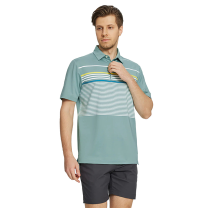 Custom logo Printing Quick Drying Boxy Fit Men Retro Designer Colour Striped White Polo Shirt Mens Golf Clothes