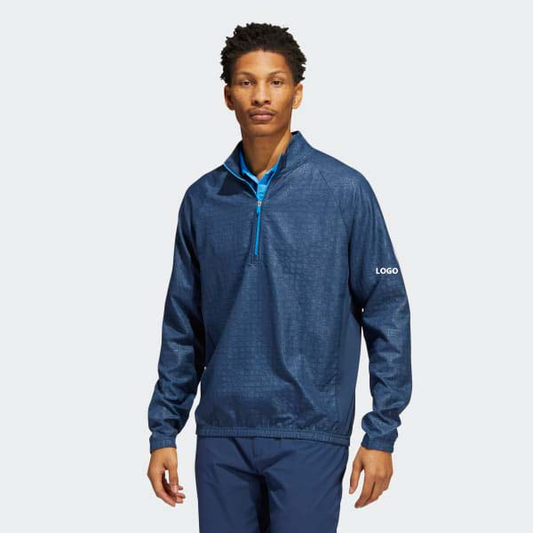 Custom 3d Logo Printing Emed Hoodie 1/4 Quarter Zip Collar Long Sleeve Golf Pullover Sweatshirts