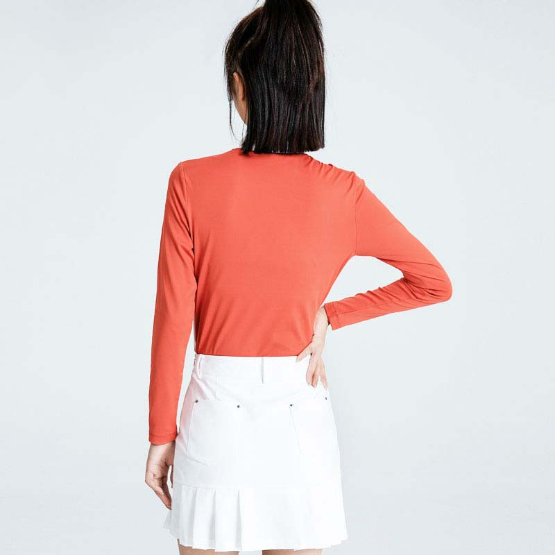 Ladies' golf clothing, short knitted polyester and spandex embroidered casual golf dresses