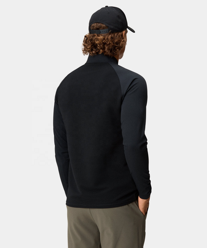 Custom Logo Men's Black Casual Slim Sport Golf Long Sleeve Quarter 1/4 Zip Collar Hoodie Pullovers Sweatshirts
