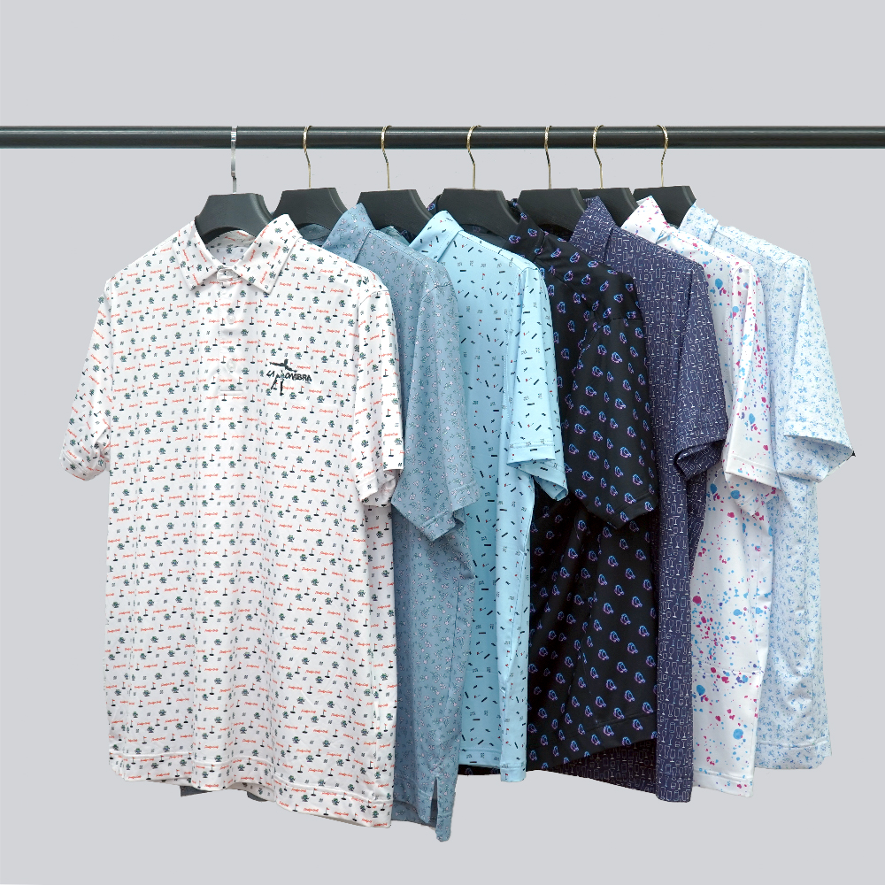 Design High Quality Collection Moisture Wicking logo Customizable All Over Tshirts Polo Golf Clothes for Men