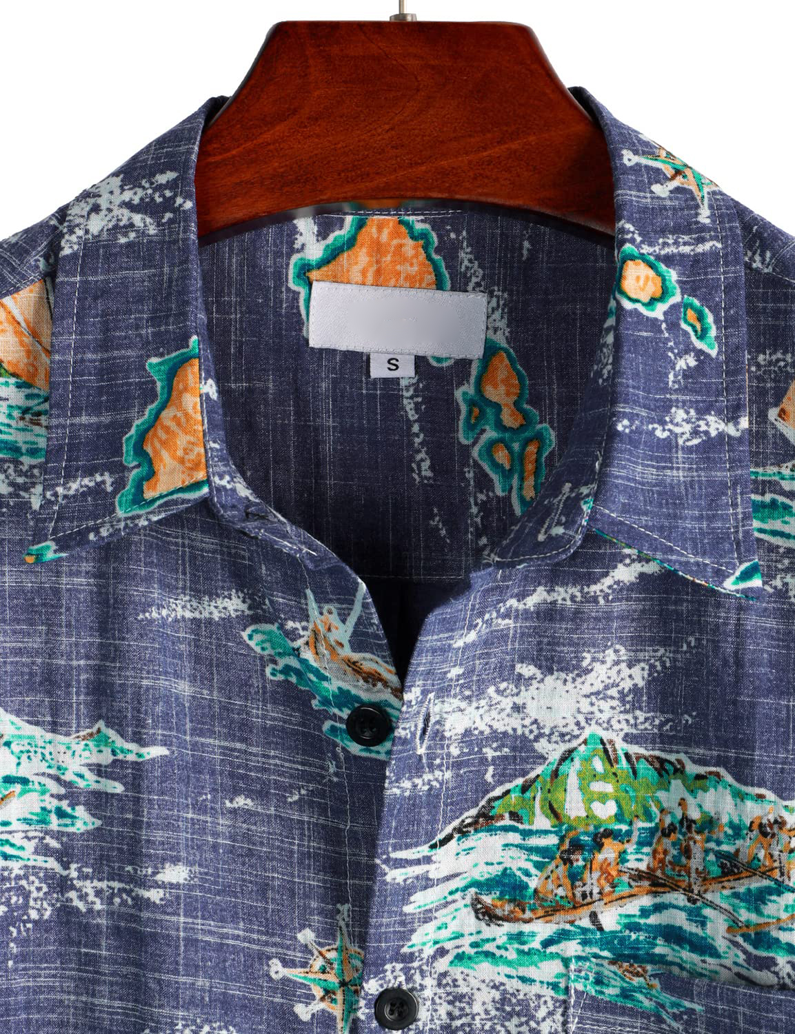 Wholesale Custom Logo Vacation Casual Beach Hawaii Shirt Short Sleeve Cotton Linen Shirts for Men