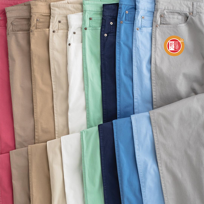 Customized men's basic style body-hugging stretch casual golf pants, men's cotton denim pants