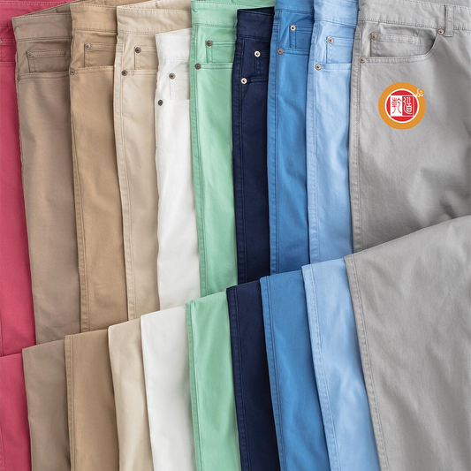 Customized men's basic style body-hugging stretch casual golf pants, men's cotton denim pants