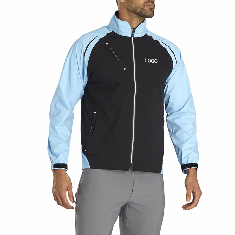 Custom OEM Breathable Men's Windbreaker Jacket Water-Proof Golf Sports Activity Coat Front for Hiking Fishing Spring Weather
