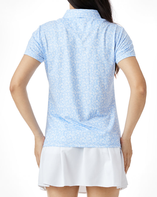 High Quality Floral Durable Lightweight Sublimation Quick Dry Sport Uniform Golf Polyester Spandex Women's Athletic Polo Shirts