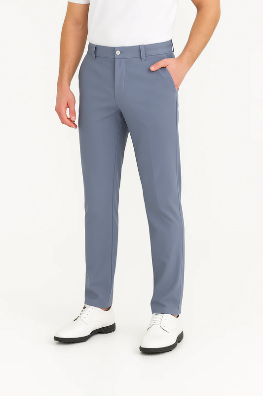 Light Gray - Blue Trousers with Contrast - Colored Waistband