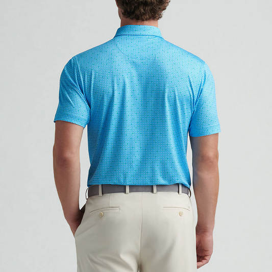 Breathable 100% Polyester Golf Clothing XL Size Breathable Knitted Fabric Print Men's Active Wear for Polo T Shirts Custom Logo