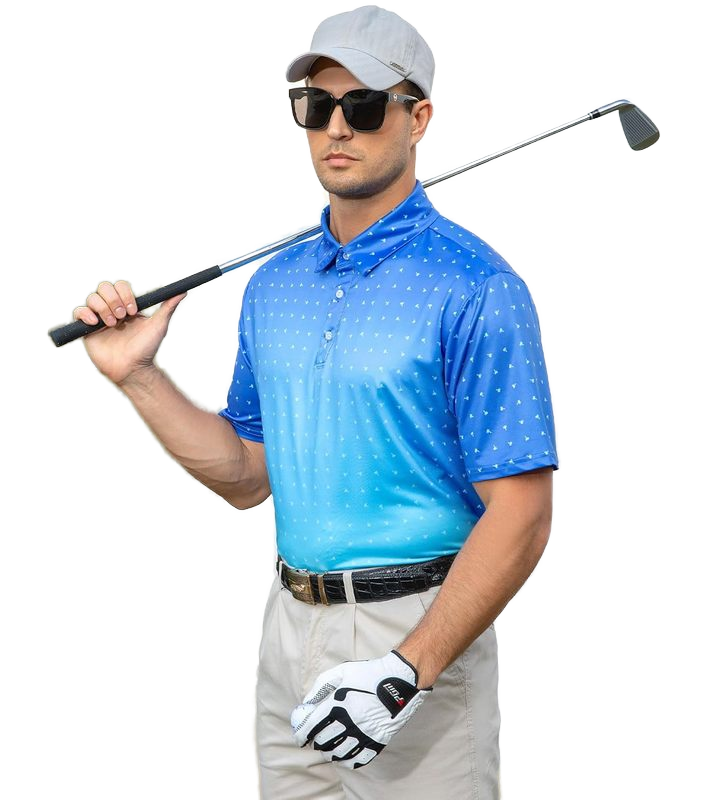 Custom Spandex Polyester Short Sleeve 3D Printed Dry Fit Moisture Wicking 4-Way Stretch Summer Athletic Men Golf Polo Shirts