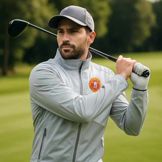 Custom Men's High Quality Long Sleeve Sweatshirt Waterproof Golf Jacket with Patchwork Pattern and Front Logo
