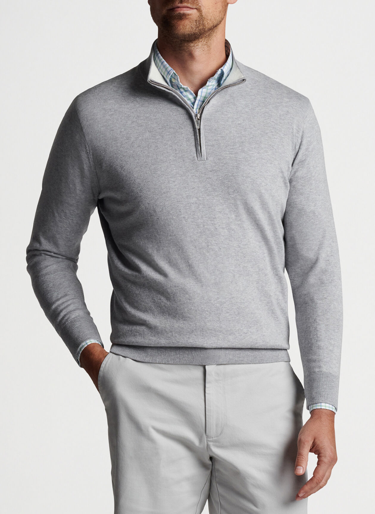 Custom Logo Men's Long Sleeve Pullover Golf for Polo 100% Solid Cotton Winter Sweater with Anti-Shrink & Breathable Features