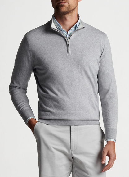 Custom Logo Men's Long Sleeve Pullover Golf for Polo 100% Solid Cotton Winter Sweater with Anti-Shrink & Breathable Features